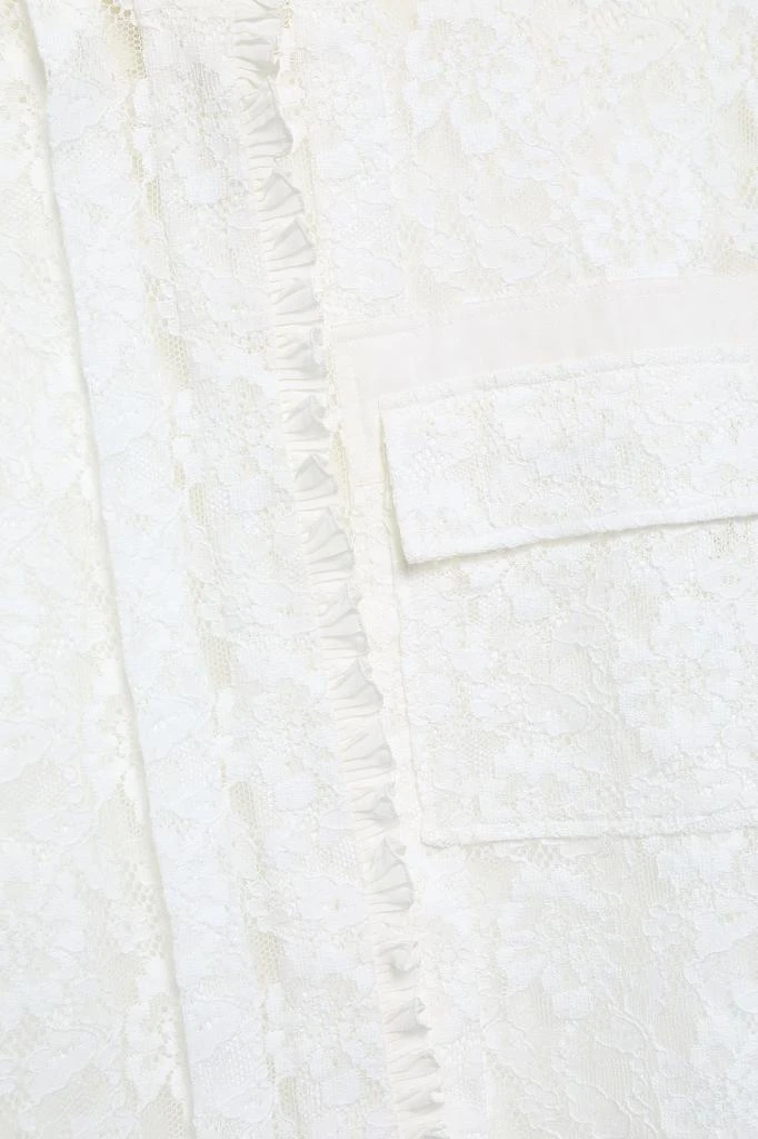 商品Chloé|Ruffle-trimmed cotton-blend corded lace and crepe de chine blouse,价格¥2603,第4张图片详细描述