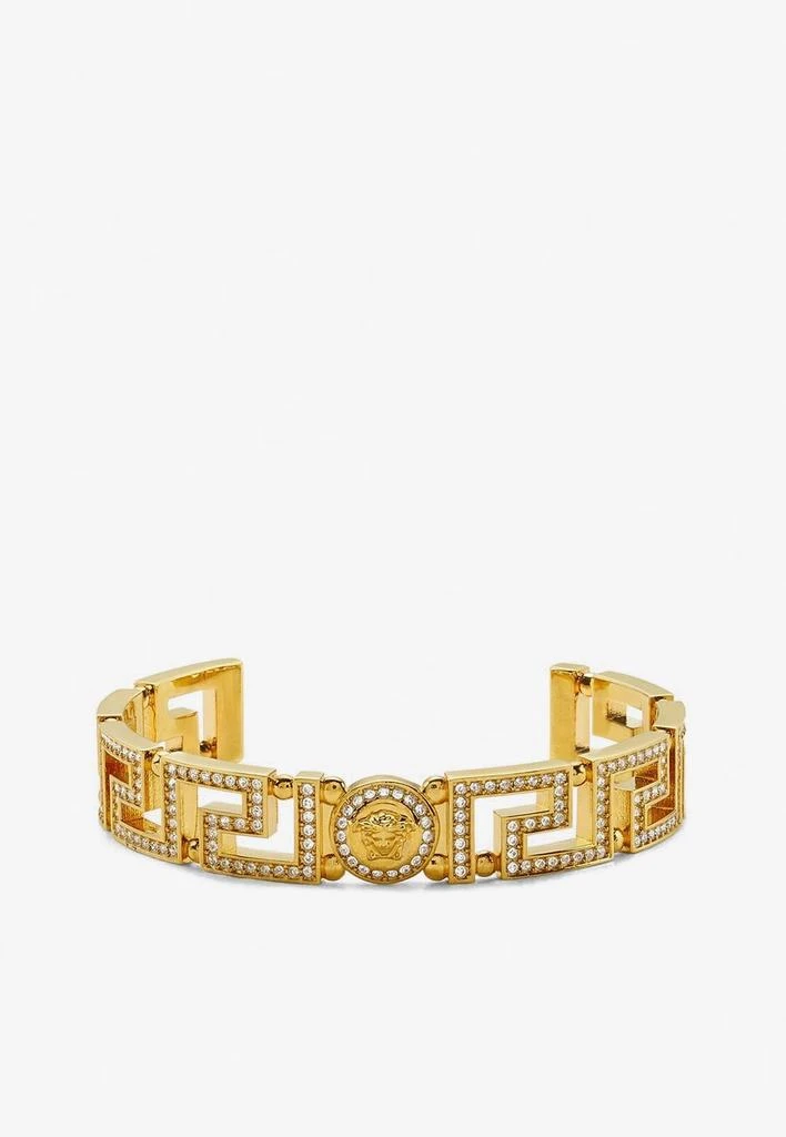 商品Versace|Greca Crystal-Embellished Cuff Bracelet,价格¥6919,第1张图片