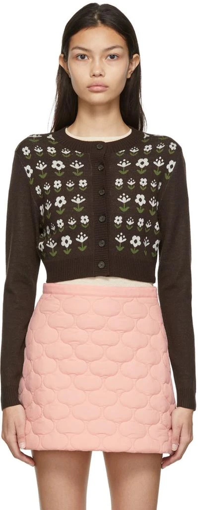 商品Sandy Liang|Brown Bunting Cardigan,价格¥1142,第1张图片