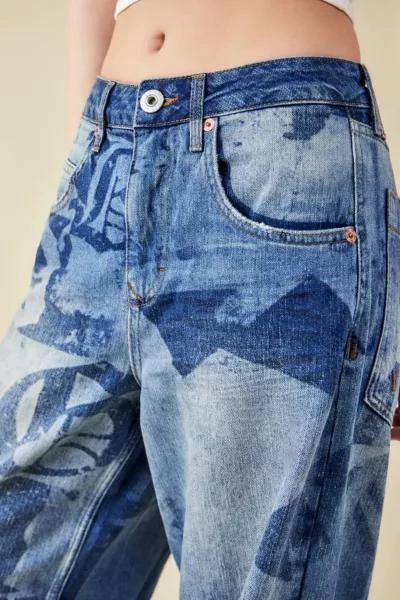 商品BDG|BDG Laser Print Mid-Wash Jaya Baggy Jean,价格¥673,第3张图片详细描述