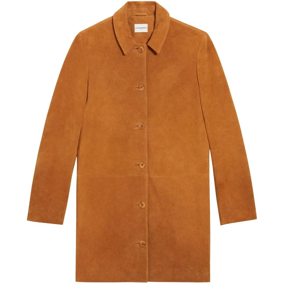 商品Claudie Pierlot|Straight suede leather coat,价格¥6066,第1张图片