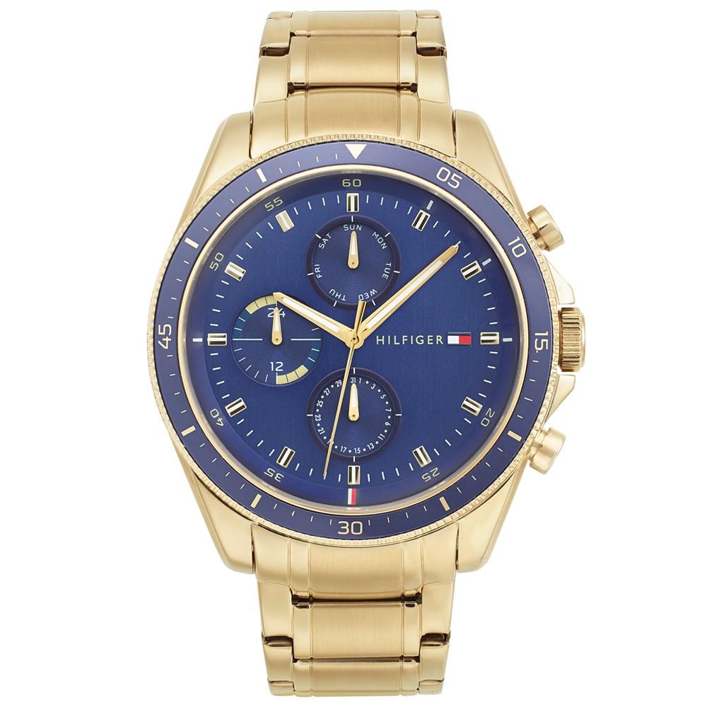 Men's Chronograph Gold-Tone Bracelet Watch 44mm商品第7张图片规格展示