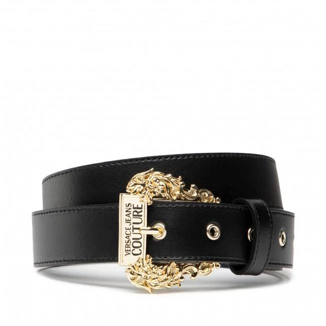 商品Versace|Vera leather belt with a characteristic baroque motif of Versace jeans couture. Gold -colored details. Larghezza: 2.5 cmprodotto in Italy with Versace box and dust bag,价格¥1381,第1张图片