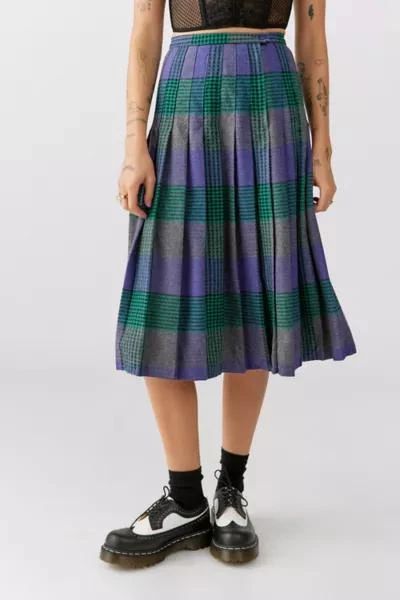 商品[国内直发] Urban Renewal|【实际颜色图2】Urban Renewal Vintage Plaid Pleated Maxi Skirt,价格¥151,第1张图片