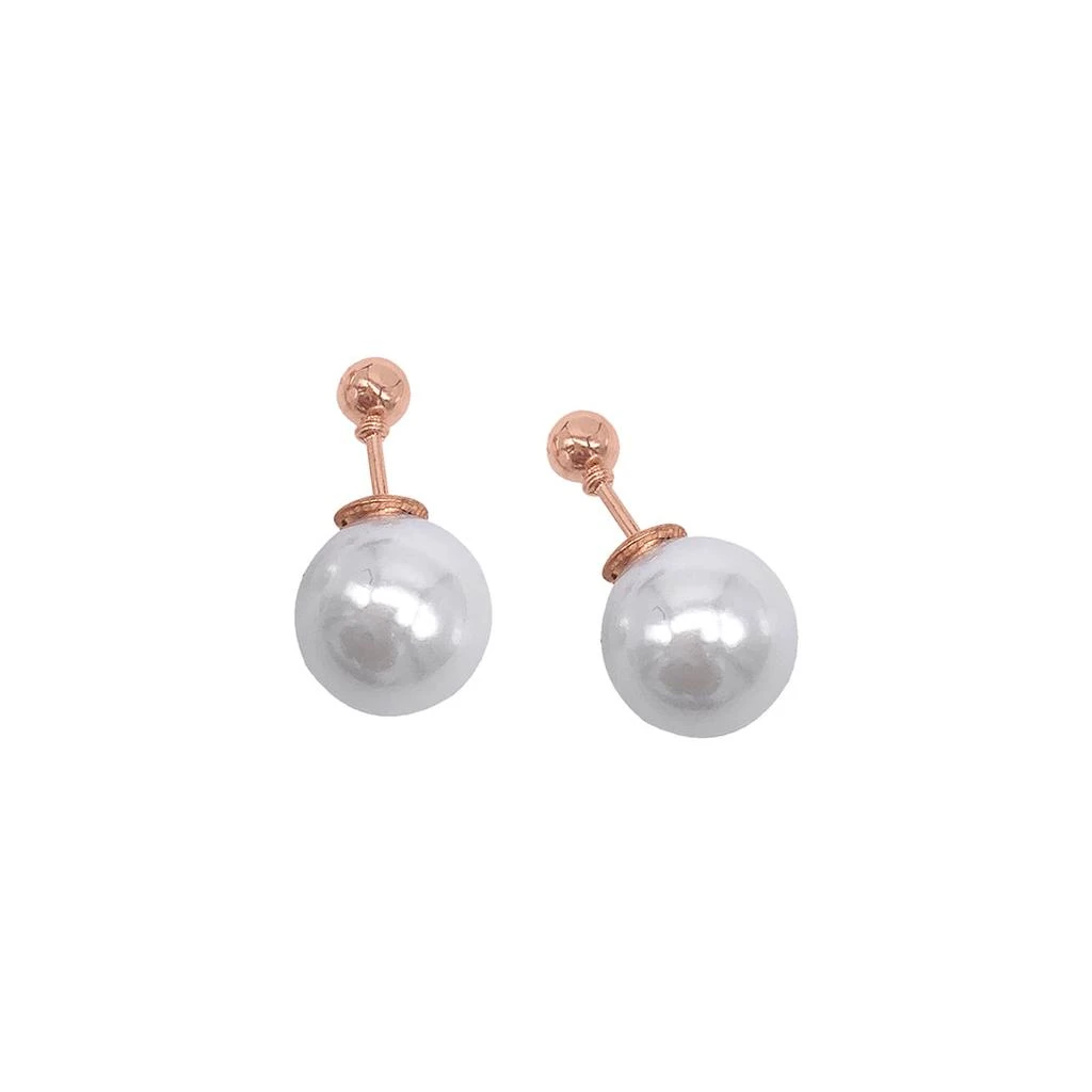 商品ADORNIA|Pearl Double-sided Ball Earrings rose gold,价格¥389,第1张图片