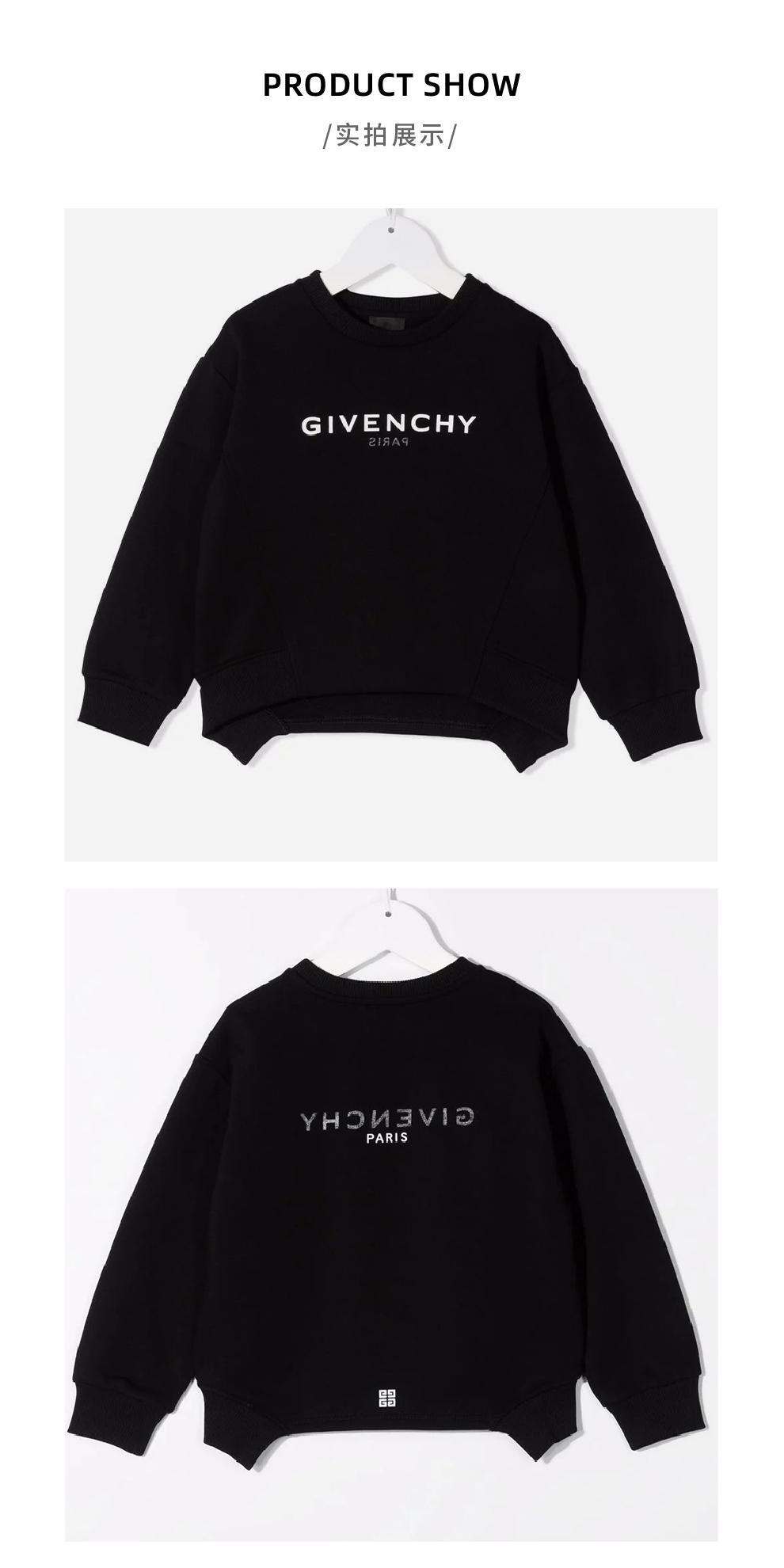 商品Givenchy|大童款 黑色圆领logo印花卫衣【香港仓极速发货】,价格¥1620,第6张图片详细描述