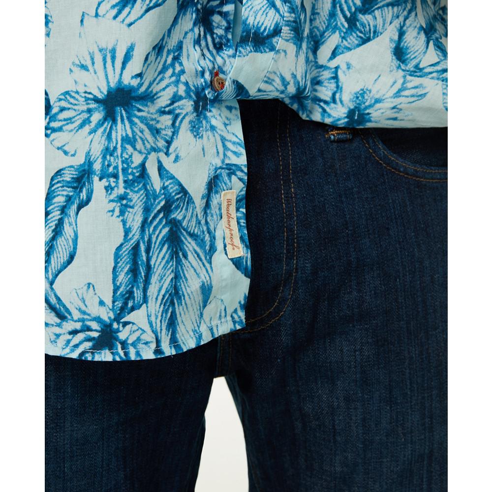 Men's Floral Poplin Short Sleeve Button Down Shirt商品第2张图片规格展示