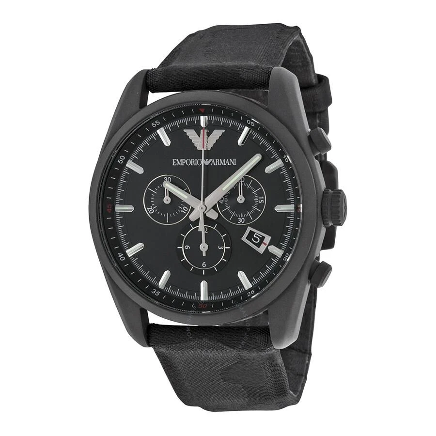 商品Emporio Armani|Sport Chronograph Black Dial Black Canvas Men's Watch AR6051,价格¥1449,第1张图片