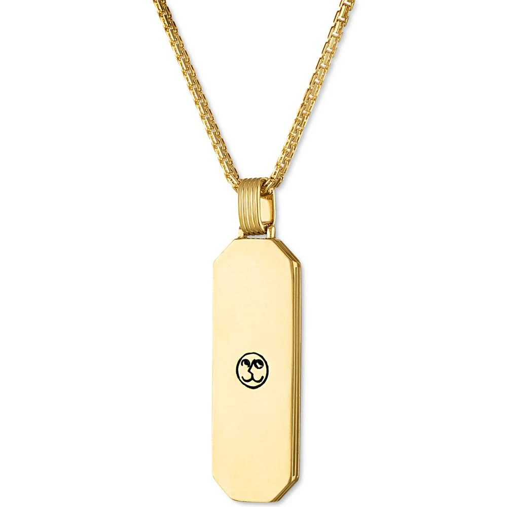 商品Esquire Men's Jewelry|Black Spinel Beveled Dog Tag 24" Pendant Necklace (2-4/5 ct. t.w.) in Sterling Silver (Also in White Topaz), Created for Macy's,价格¥2310,第2张图片详细描述