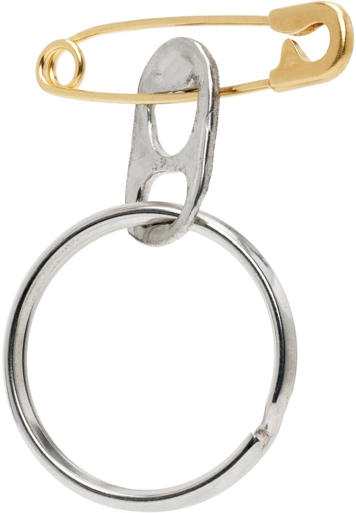 商品MAISON MARGIELA|Silver & Gold Safety Pin Single Earring,价格¥1665,第2张图片详细描述