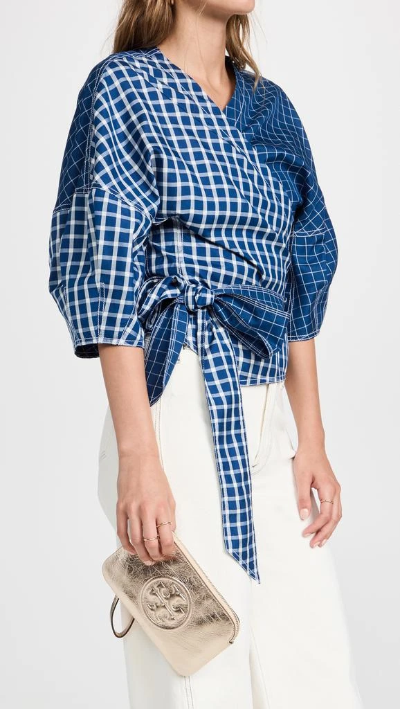 商品Tory Burch|Tory Burch Perry Bombe 金属色腕带包,价格¥884,第3张图片详细描述