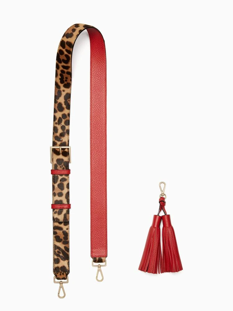 商品Kate Spade|make it mine leopard strap/tassel pack,价格¥573,第1张图片