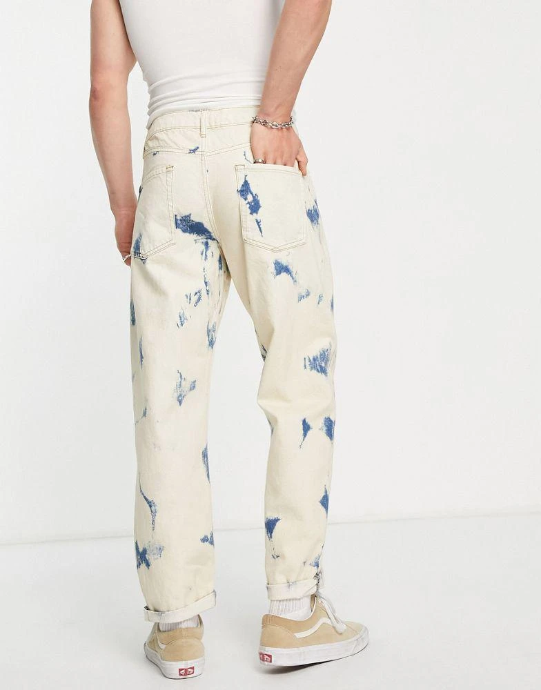 商品Topman|Topman relaxed  jeans in light wash blue,价格¥310,第2张图片详细描述