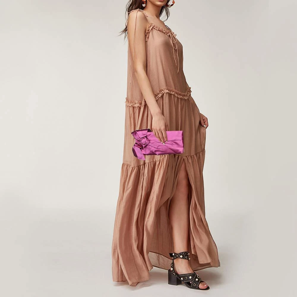 商品[二手商品] Valentino|Valentino Pink Satin Pleated Bow Clutch,价格¥2345,第2张图片详细描述