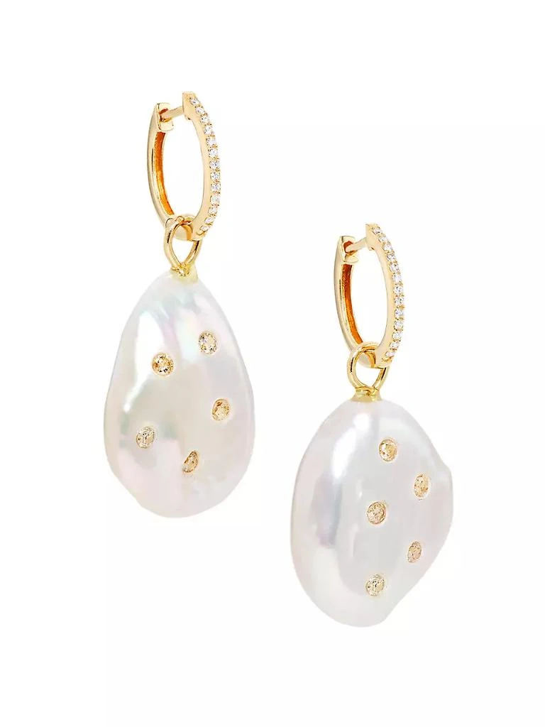 商品Nina Gilin|14K Yellow Gold, Freshwater Pearl & Diamond Earrings,价格¥22675,第1张图片