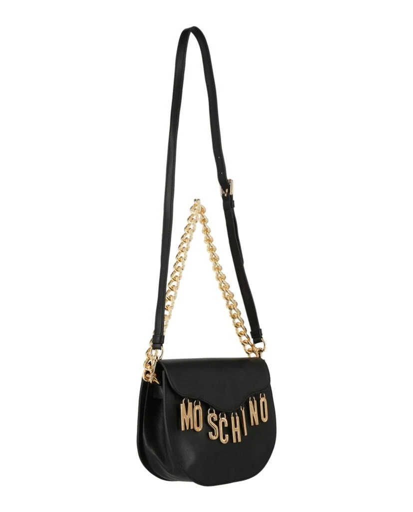 商品Moschino|Logo Charm Leather Shoulder Bag,价格¥4858,第4张图片详细描述