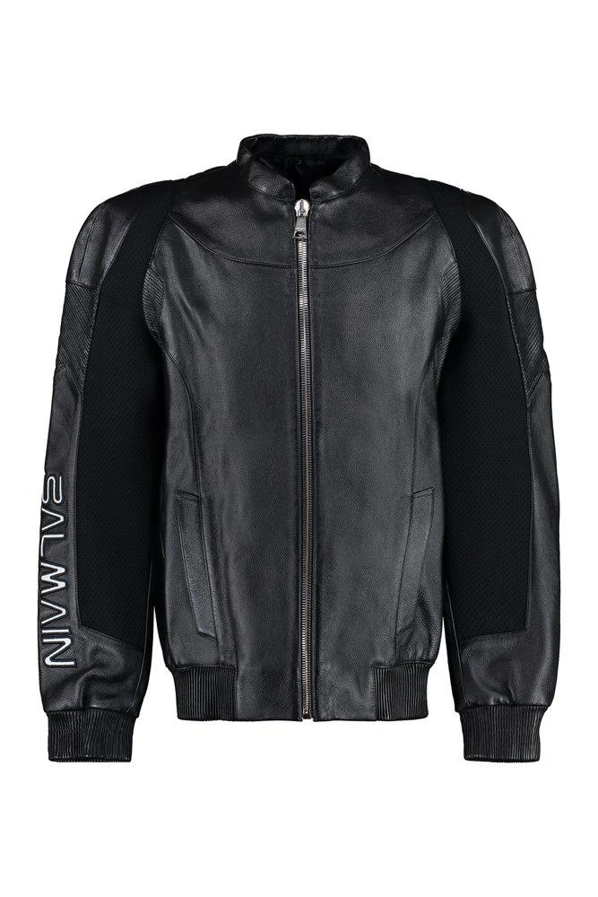 商品Balmain|Balmain Zipped Leather Bomber Jacket,价格¥13943,第1张图片