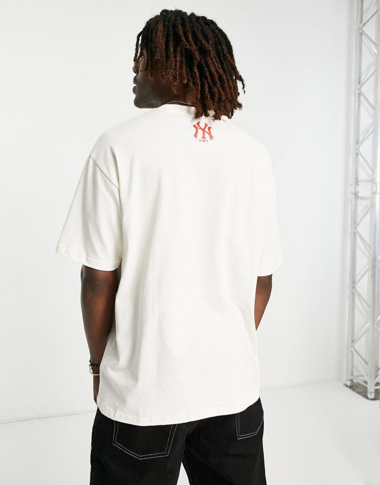 商品New Era|New Era New York Yankees oversized heritage t-shirt in off white,价格¥245,第4张图片详细描述