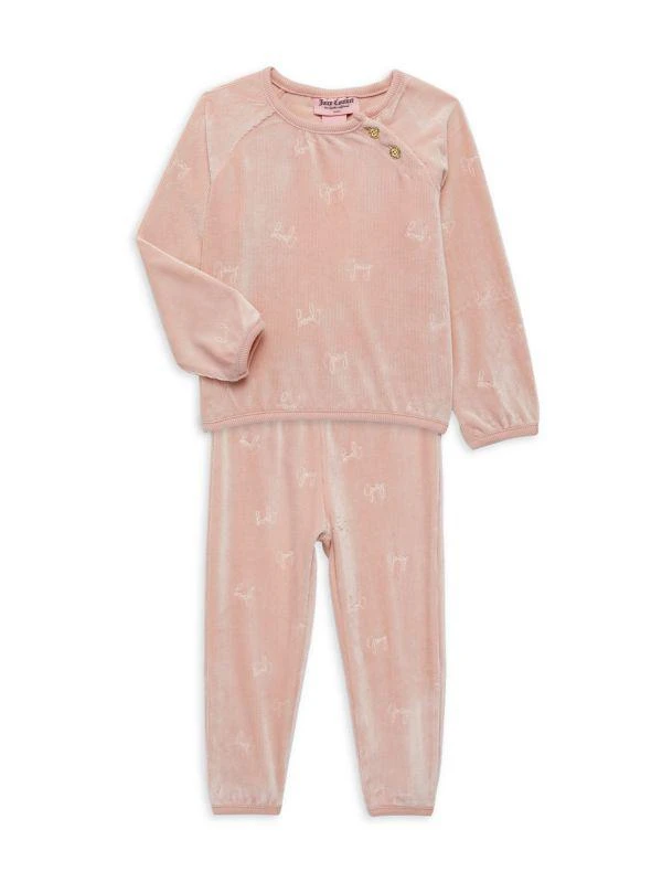 商品Juicy Couture|​Baby Girl’s 2-Piece Logo Velour Jogger Set,价格¥113,第1张图片