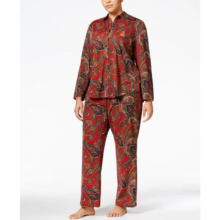 商品Ralph Lauren|Plus Size Printed Pajama Set,价格¥170,第1张图片