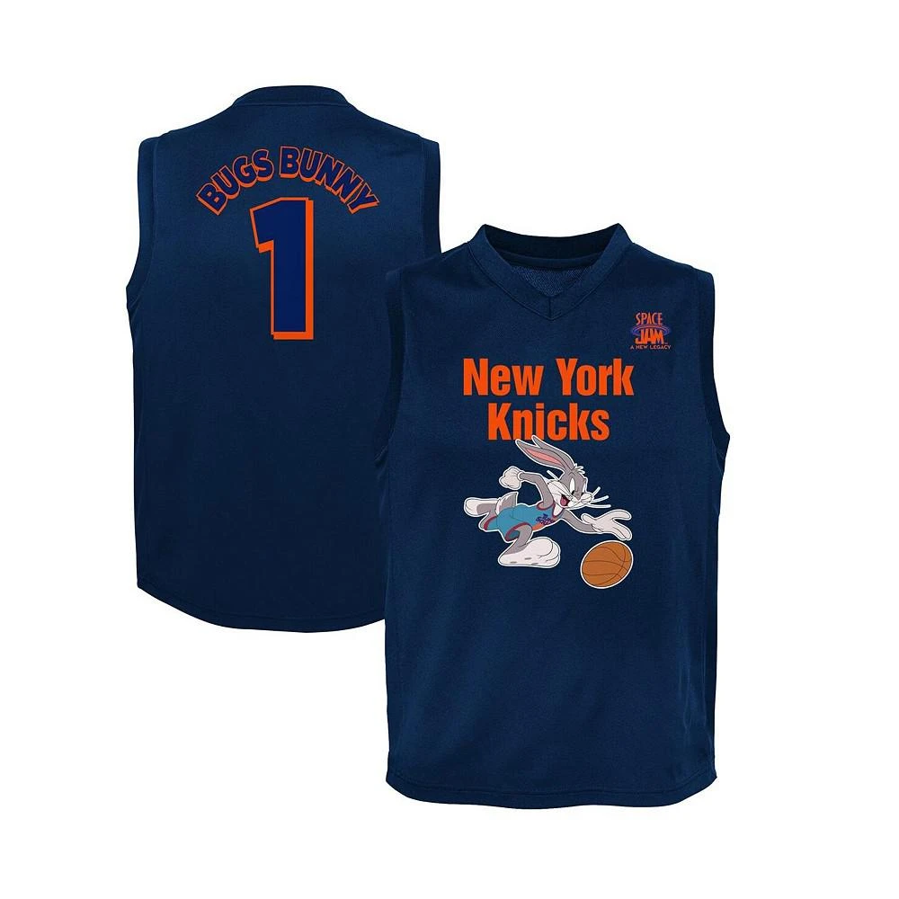 商品Outerstuff|Big Boys and Girls Blue New York Knicks Space Jam 2 Slam Dunk Mesh Tank Top,价格¥261,第1张图片