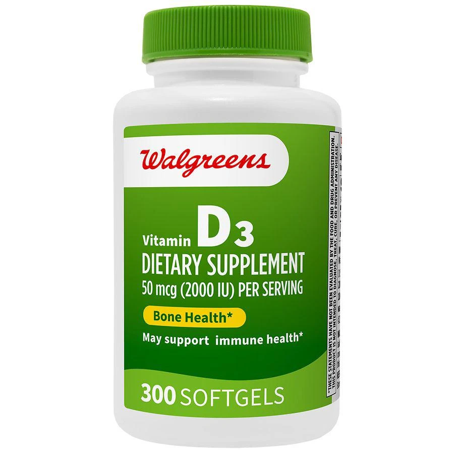 商品Walgreens Broadline|Vitamin D3 50 mcg (2000 IU),价格¥186,第1张图片