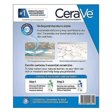 商品CeraVe|CeraVe Daily Moisturizing Lotion, Normal to Dry Skin, 12 fl. oz., 2 pk.,价格¥134,第3张图片详细描述