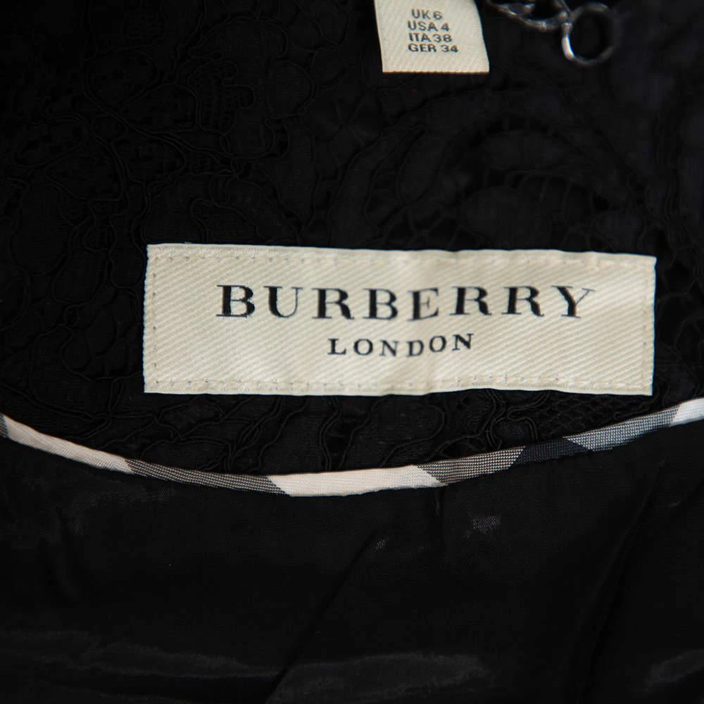 商品[二手商品] Burberry|Burberry Black Lace Button Front Tailored Jacket S,价格¥1576,第5张图片详细描述
