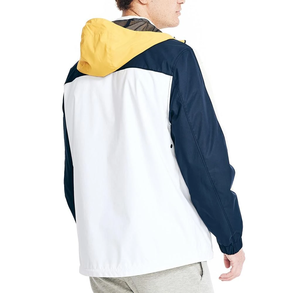 商品Nautica|Men's Quarter-Zip Colorblocked Hooded Anorak Jacket,价格¥381,第2张图片详细描述