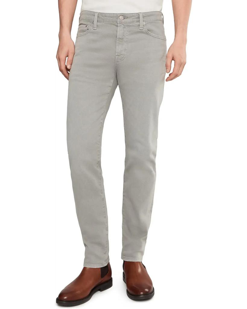 Calça de homem AG Jeans Archie em camurça, corte direito, cor cinza clássico Sulfur. image 2