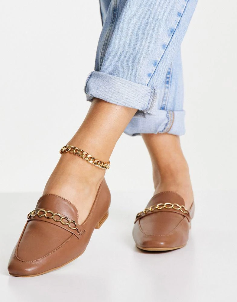 商品ASOS|ASOS DESIGN Mingle chain loafers in tan,价格¥103,第3张图片详细描述