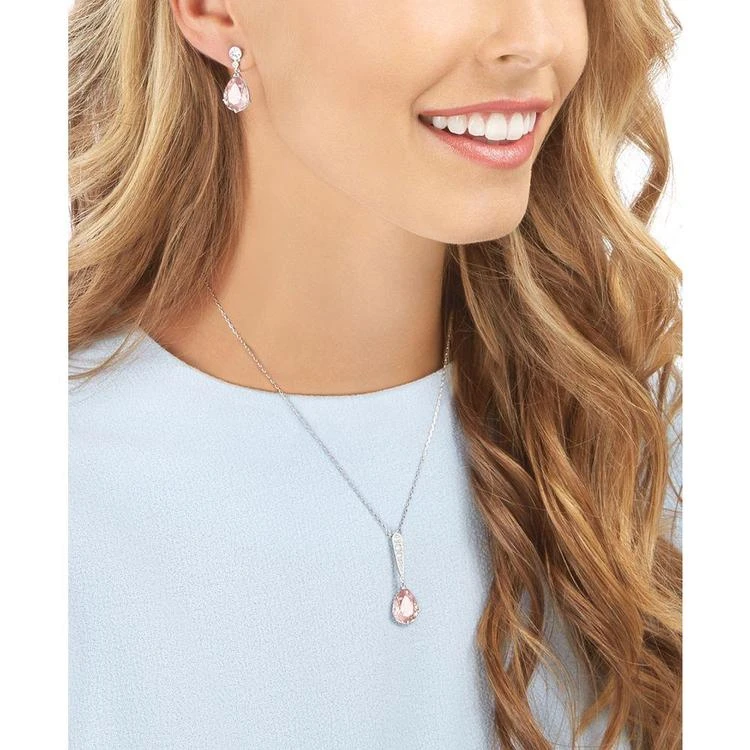商品Swarovski|Silver-Tone Pink and Clear Crystal Pendant Necklace & Matching Drop Earrings Set,价格¥1269,第5张图片详细描述