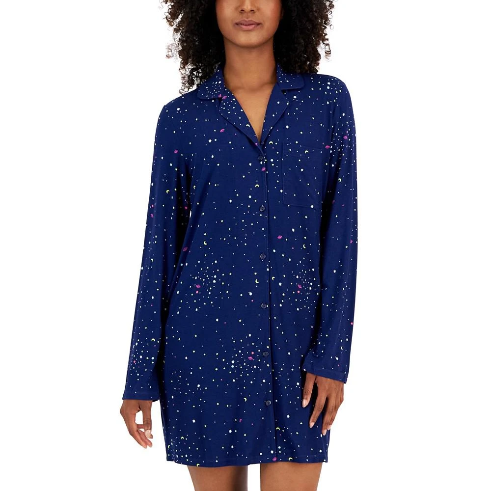 商品Jenni|Women's Notched-Collar Long-Sleeve Sleepshirt, Created for Macy's,价格¥90,第3张图片详细描述