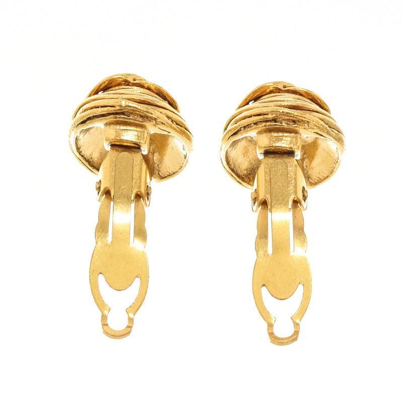 商品[二手商品] Chanel|Chanel Gold Plate Round CC Earrings,价格¥7290,第4张图片详细描述
