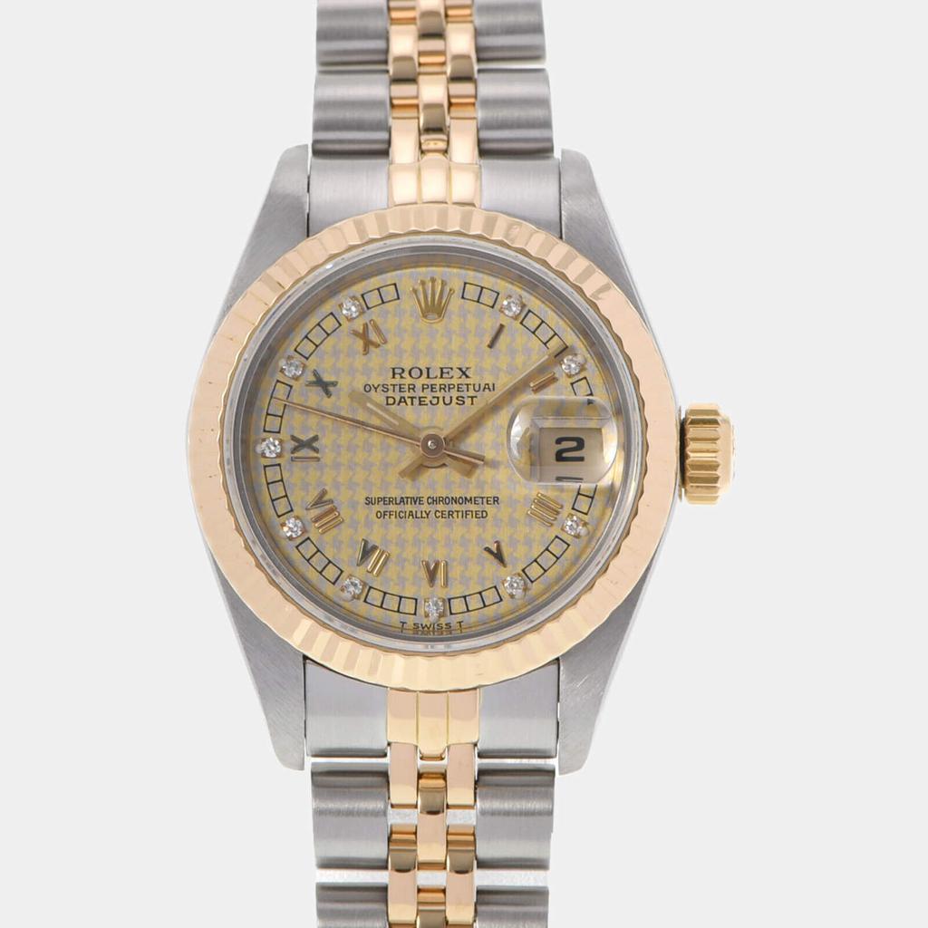 Rolex Champagne Diamonds 18k Yellow Gold And Stainless Steel Datejust 69173G Automatic Women's Wristwatch 26 mm商品第1张图片规格展示