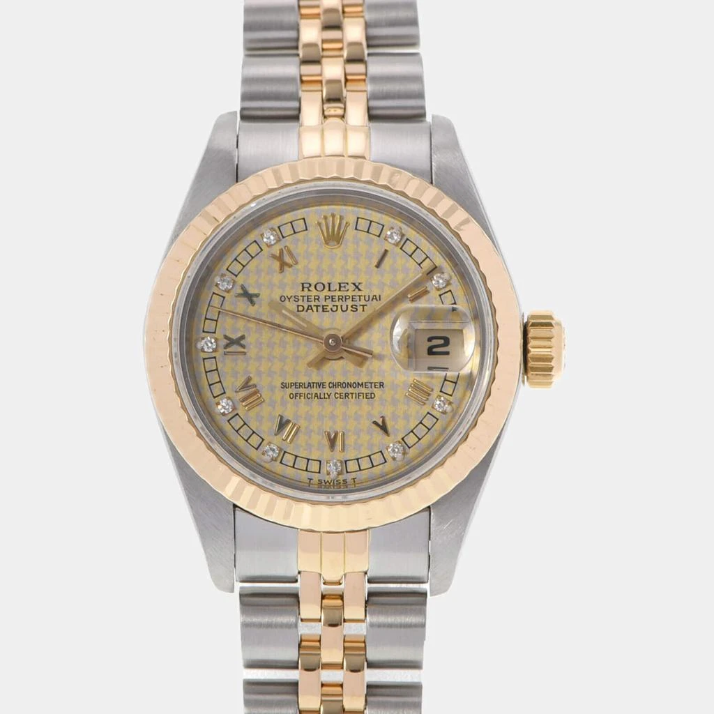 商品[二手商品] Rolex|Rolex Champagne Diamonds 18k Yellow Gold And Stainless Steel Datejust 69173G Automatic Women's Wristwatch 26 mm,价格¥37055,第1张图片