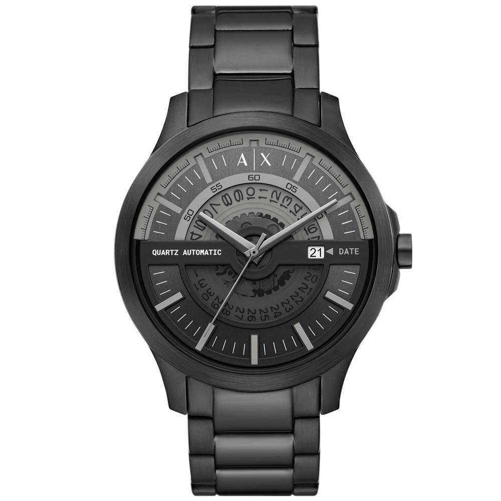 商品Armani Exchange|Men's Automatic Quartz Three-Hand Date Black Stainless Steel Bracelet Watch, 46mm,价格¥1916,第1张图片