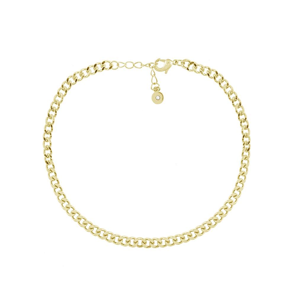 Flat Curb Link Anklet in Gold Plate商品第1张图片规格展示