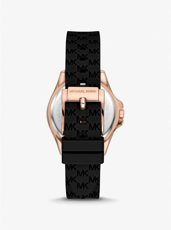 商品Michael Kors|Mini Pilot Pavé Rose Gold-Tone and Logo Silicone Watch,价格¥1044,第3张图片详细描述
