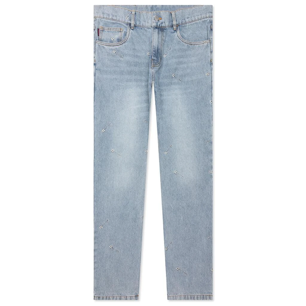 商品Pleasures|Safety Pin 5 Pocket Denim - Blue,价格¥638,第1张图片