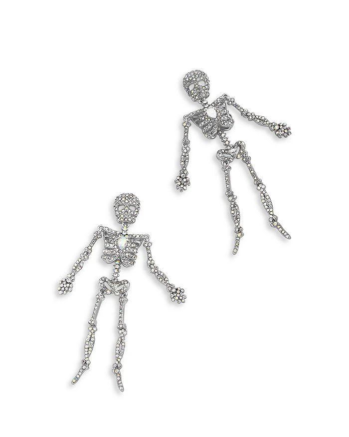 商品BAUBLEBAR|Bonafide Bones Crystal Skeleton Statement Earrings in Silver Tone ,价格¥243,第1张图片