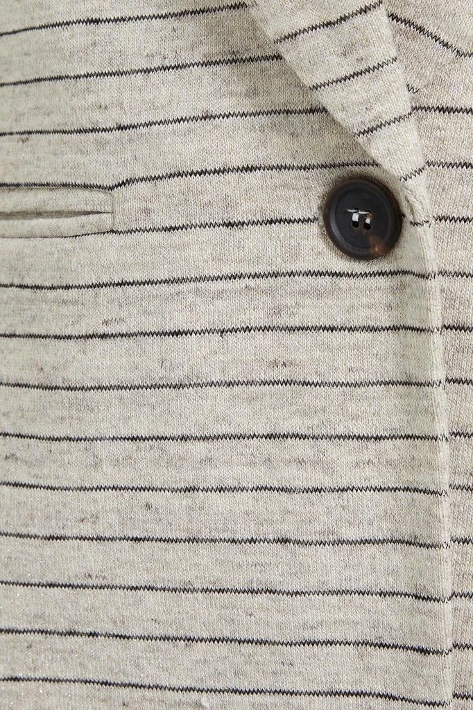 商品Brunello Cucinelli|Striped metallic linen-blend vest,价格¥3081,第4张图片详细描述