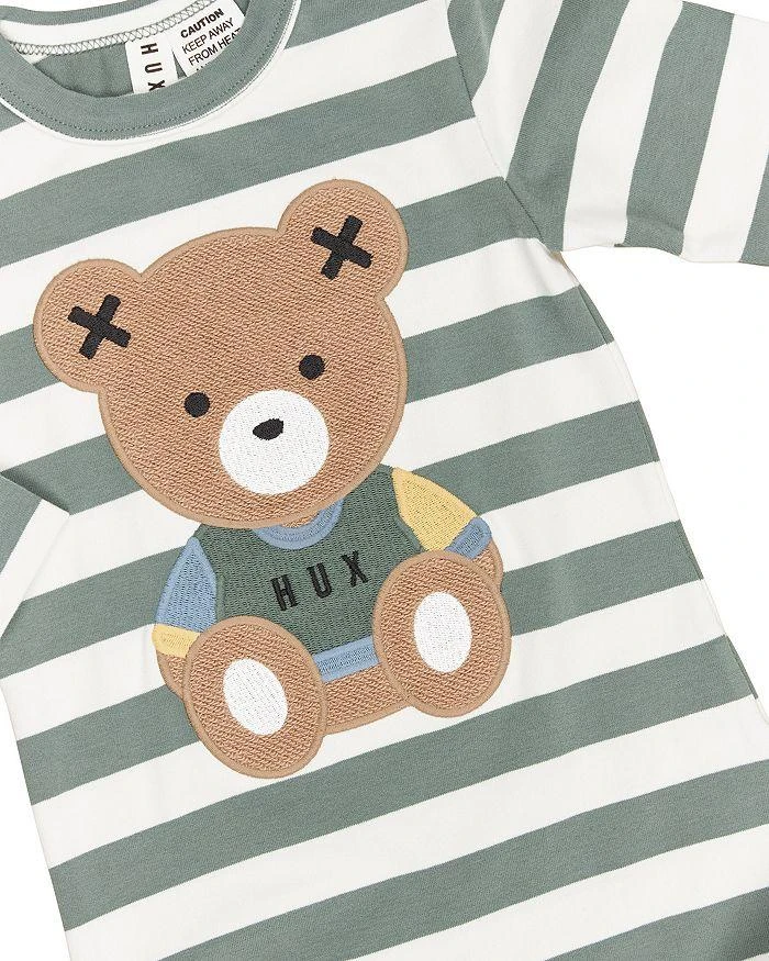 商品Huxbaby|Boys' Teddy Hux Cotton Blend Bear Appliqué Stripe Coverall - Baby,价格¥364,第3张图片详细描述