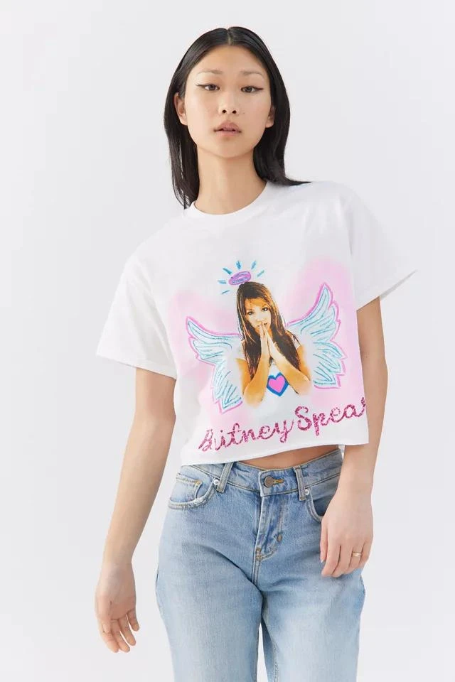 商品Urban Outfitters|Britney Spears Glitter Ink Cropped Tee,价格¥115,第4张图片详细描述