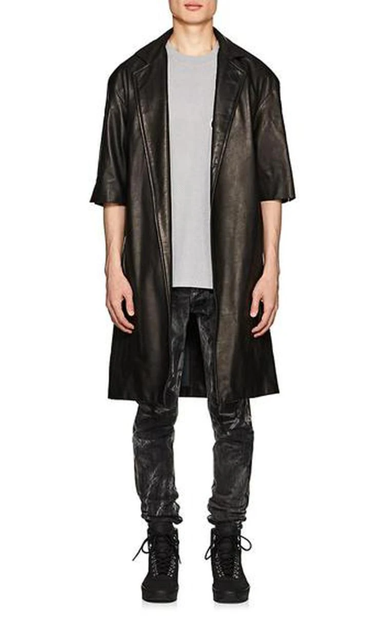 商品Fear of god|Crop-Sleeve Leather Coat,价格¥8333,第1张图片