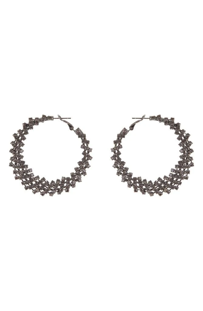 商品Tasha|Crystal Graduated Hoop Earrings,价格¥45,第1张图片