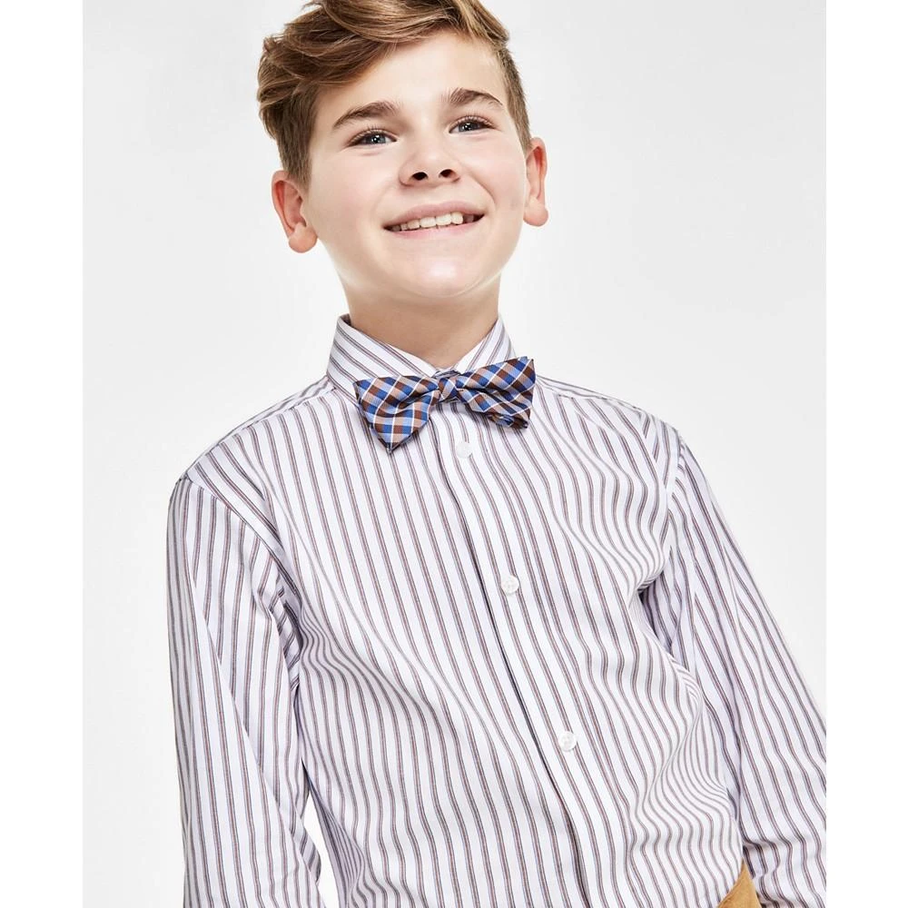 商品Tommy Hilfiger|Big Boys Long Sleeve Oxford Triple Stripe Shirt & Bow-tie Set,价格¥205,第3张图片详细描述