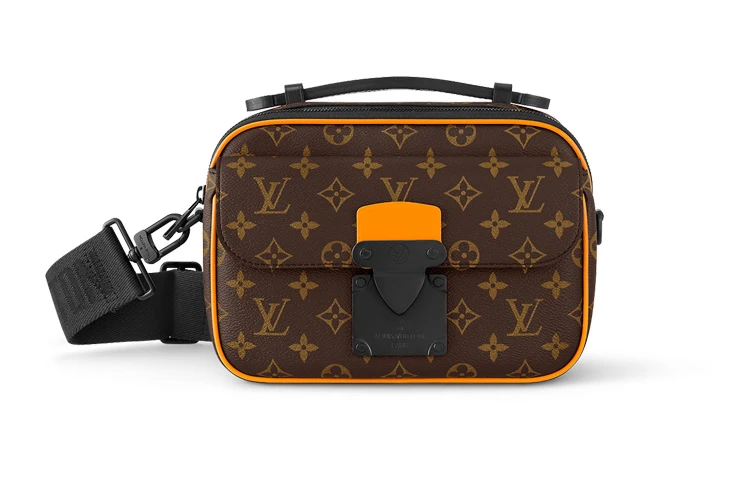 商品[国内直发] Louis Vuitton|S-Lock 橙色老花系列 可拆卸可调节肩带磁力闭合 涂层帆布 信使包单肩斜挎包 常规 男款 棕色/橙色,价格¥30084,第1张图片
