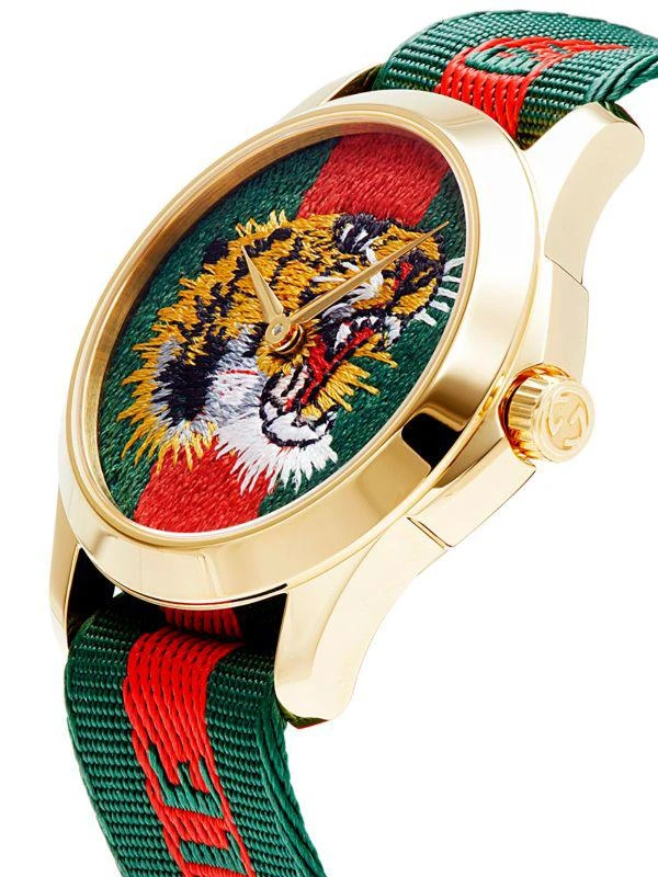 商品Gucci|38MM Goldtone Stainless Steel & Textile Strap Watch,价格¥3264,第3张图片详细描述