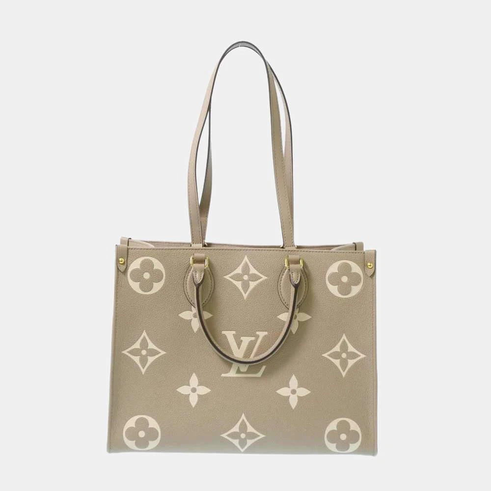商品[二手商品] Louis Vuitton|Louis Vuitton Beige/White Monogram Empreinte Leather Onthego MM Tote Bag ,价格¥24770,第3张图片详细描述